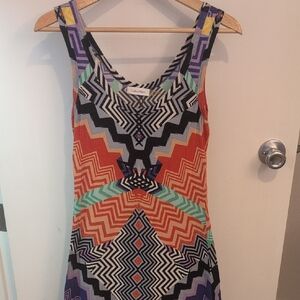 Calvin Klein Zigzag Patterned Mini Dress